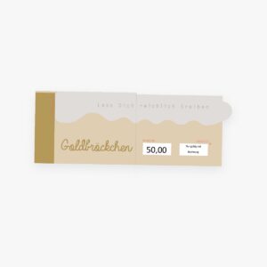 Goldbroeckchen Gutschein von Schleideern als Klappkarte zur Abholung